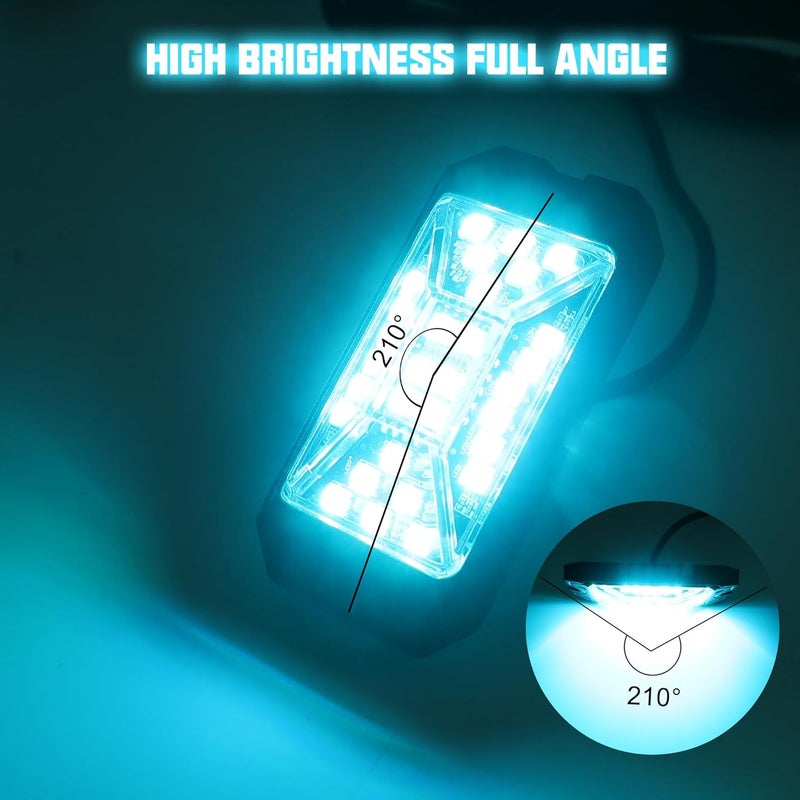 SUNPIE 20 Pods RGBW Rock Lights – Full Beam Angle, 30 High Power Chips, Aluminium Housing, Mounting Pads Included, IP67 Waterproof, Music Mode Underglow Lights, Fits Trucks, SUV, ATV, UTV, Boats - Image 2